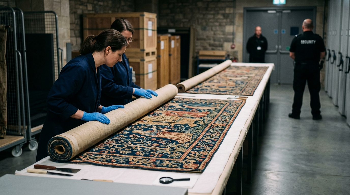 Bayeux Tapestry returns to Britain after nearly 1,000 years in historic 'dead-of-night' operation