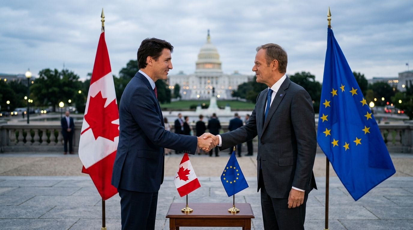 Canada and EU forge closer ties as Trump threatens to halt trade over membership offer