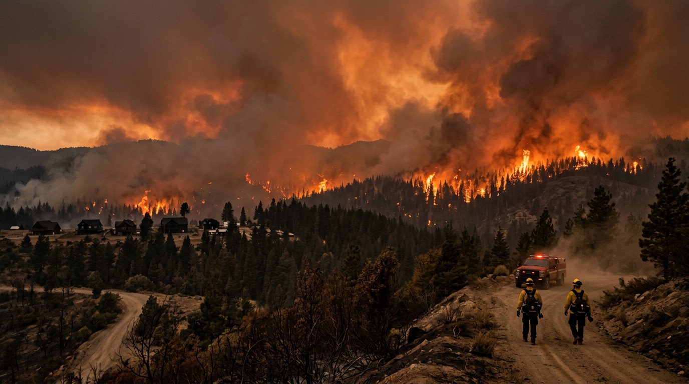 Out-of-Control Wildfires Rage Across Western US and Canada, Forcing Thousands to Flee