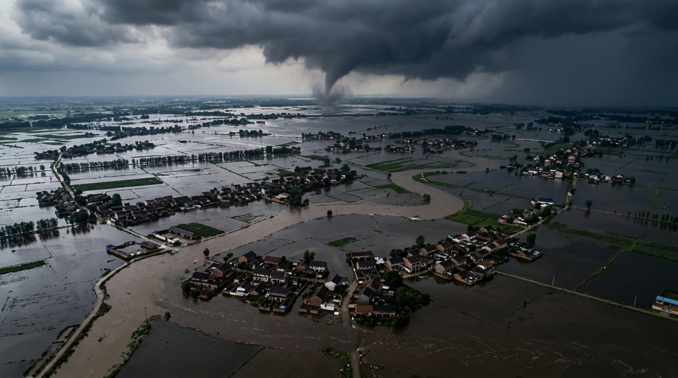 Typhoon triggers floods and rare tornadoes in China; villagers stranded