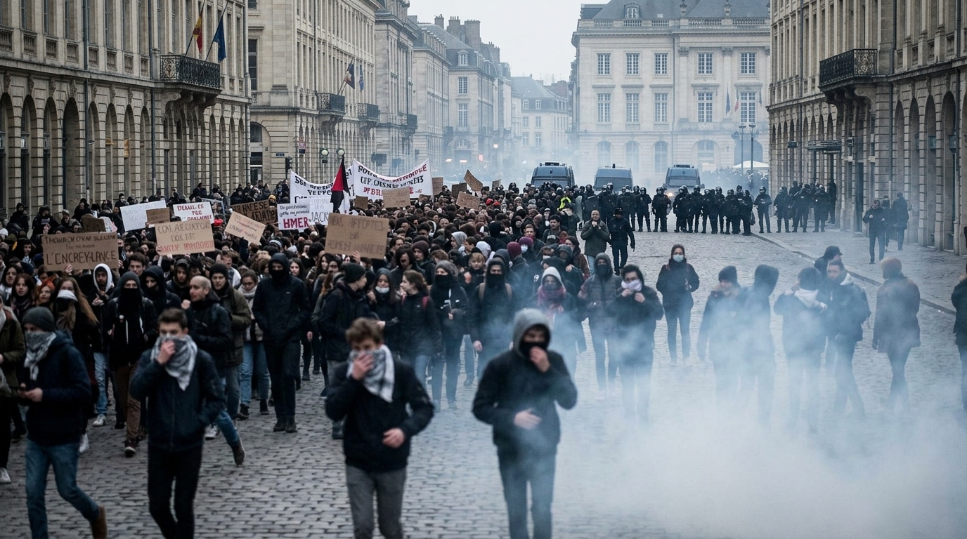 Police throw tear gas as they struggle to contain France's biggest student protests in decades