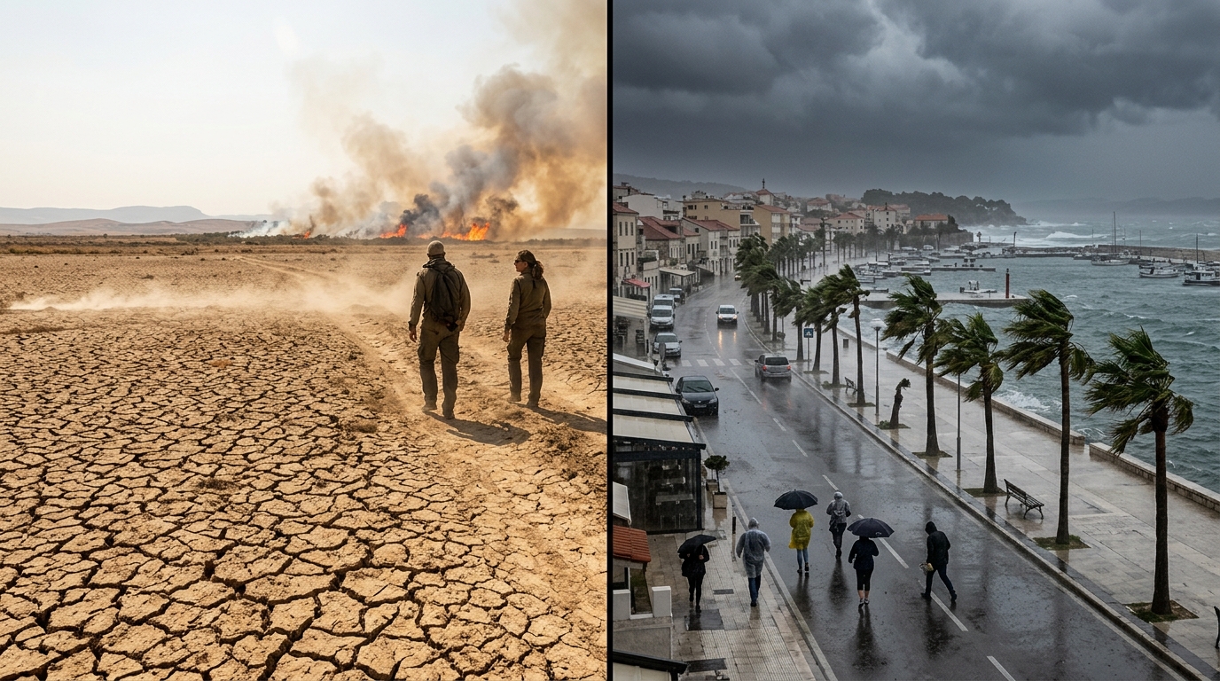 Western Europe breaks temperature records as Typhoon Dolphin batters China; US/Canada face wildfires