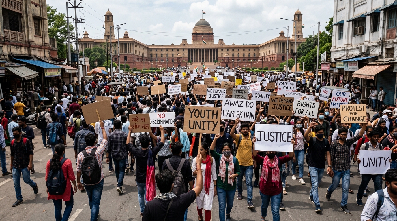 Thousands of "Cockroach Movement" supporters protest across India