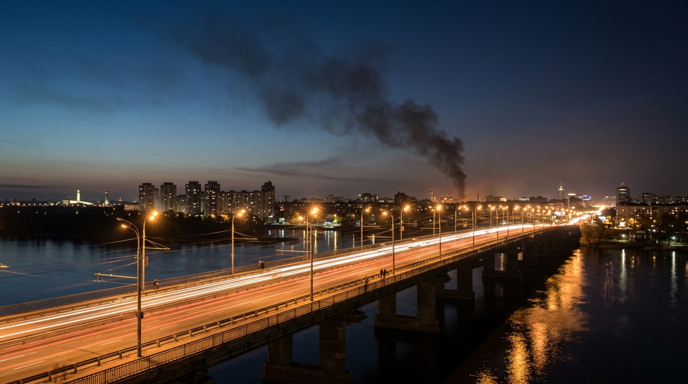 Russia strikes Kyiv bridge as German chancellor visits Ukraine in show of support