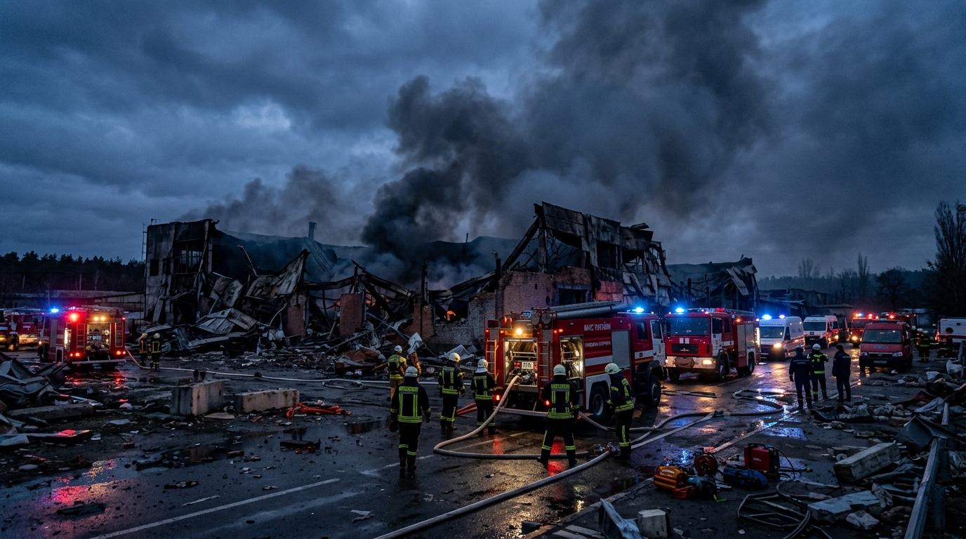 Russian drone attack near Kyiv kills at least 27, triggers warehouse blast