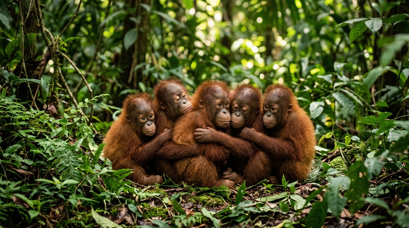 Mystery find in remote forest: Five baby orangutans discovered far from home in India