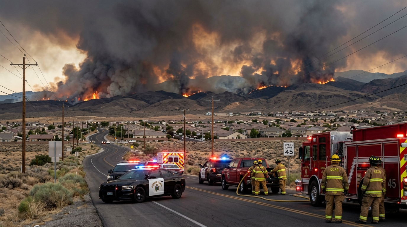 Nevada’s Hawk Fire, blamed on human activity, forces 90,000 to flee as it threatens Reno