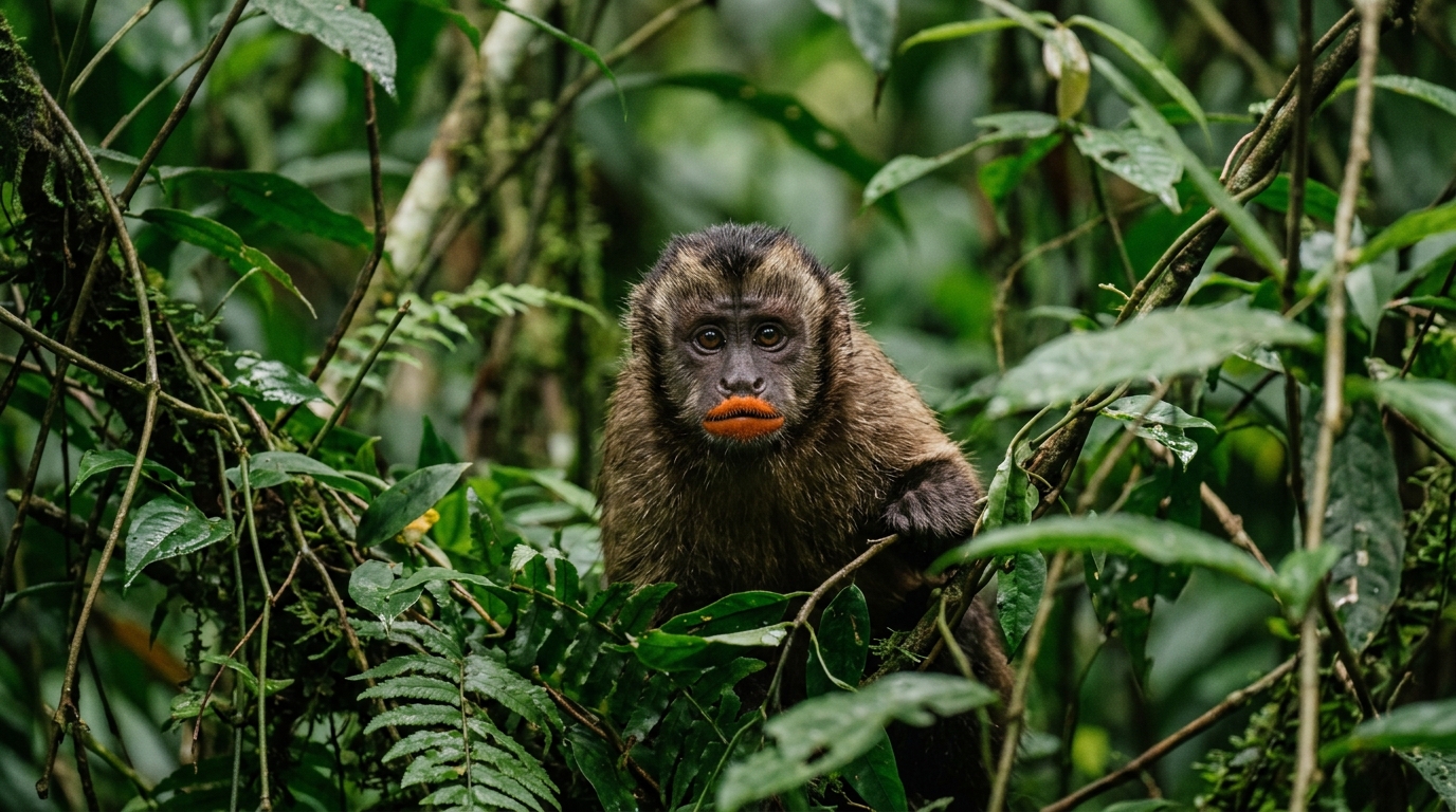 Scientists identify newfound monkey species with distinctive orange lips in DR Congo