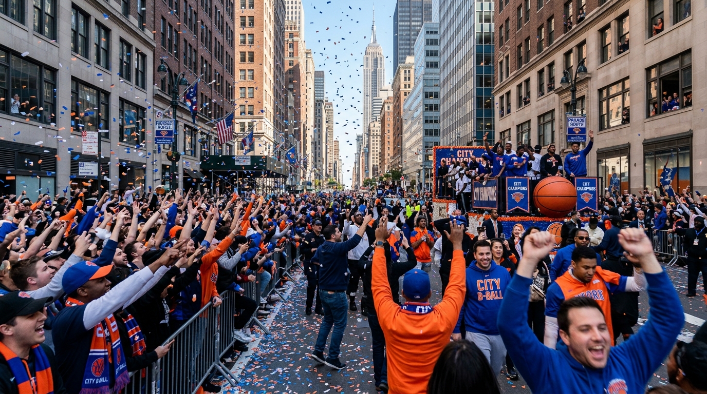 New York Knicks celebrate NBA championship with massive parade through Manhattan