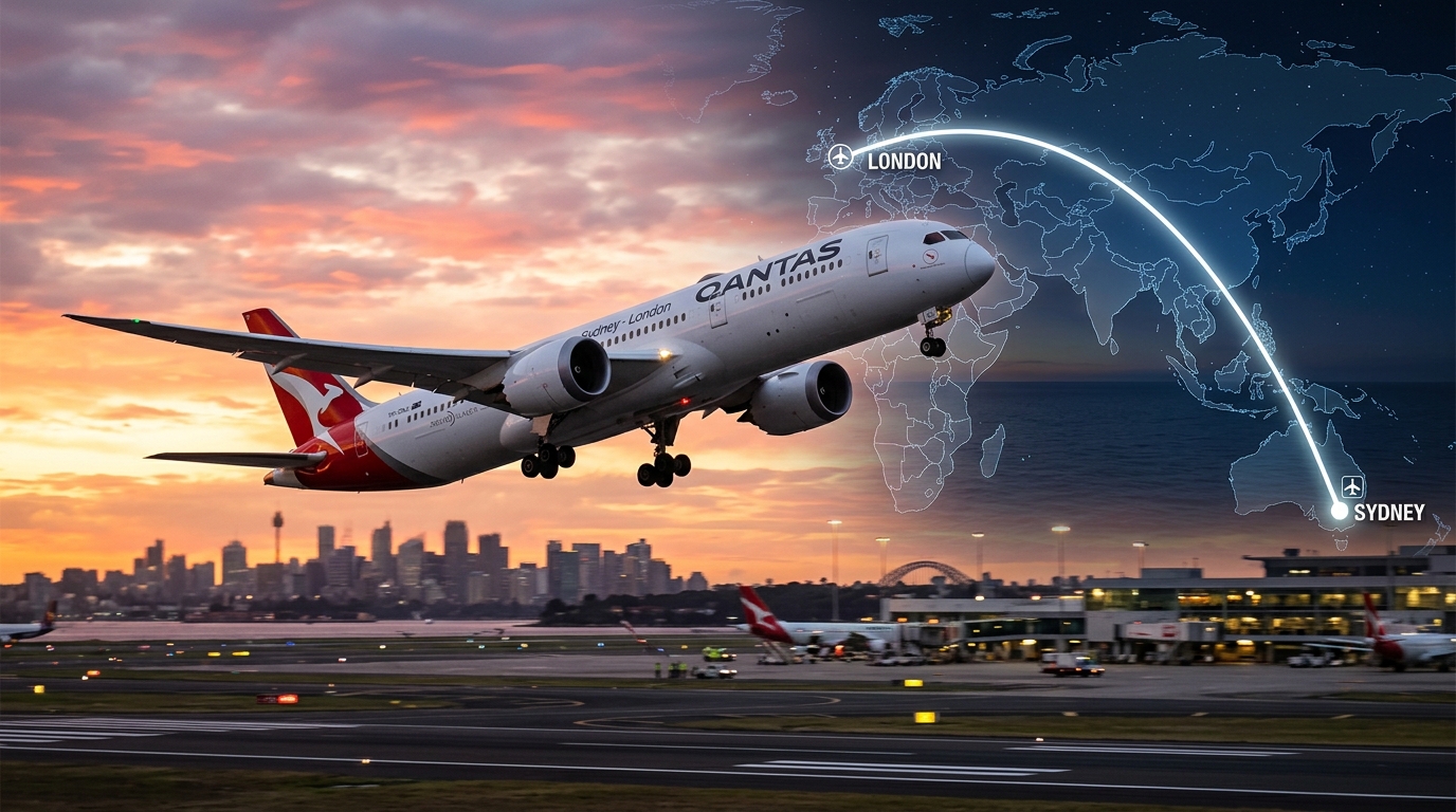 Qantas announces Sydney-London nonstop flight launch, longest commercial route