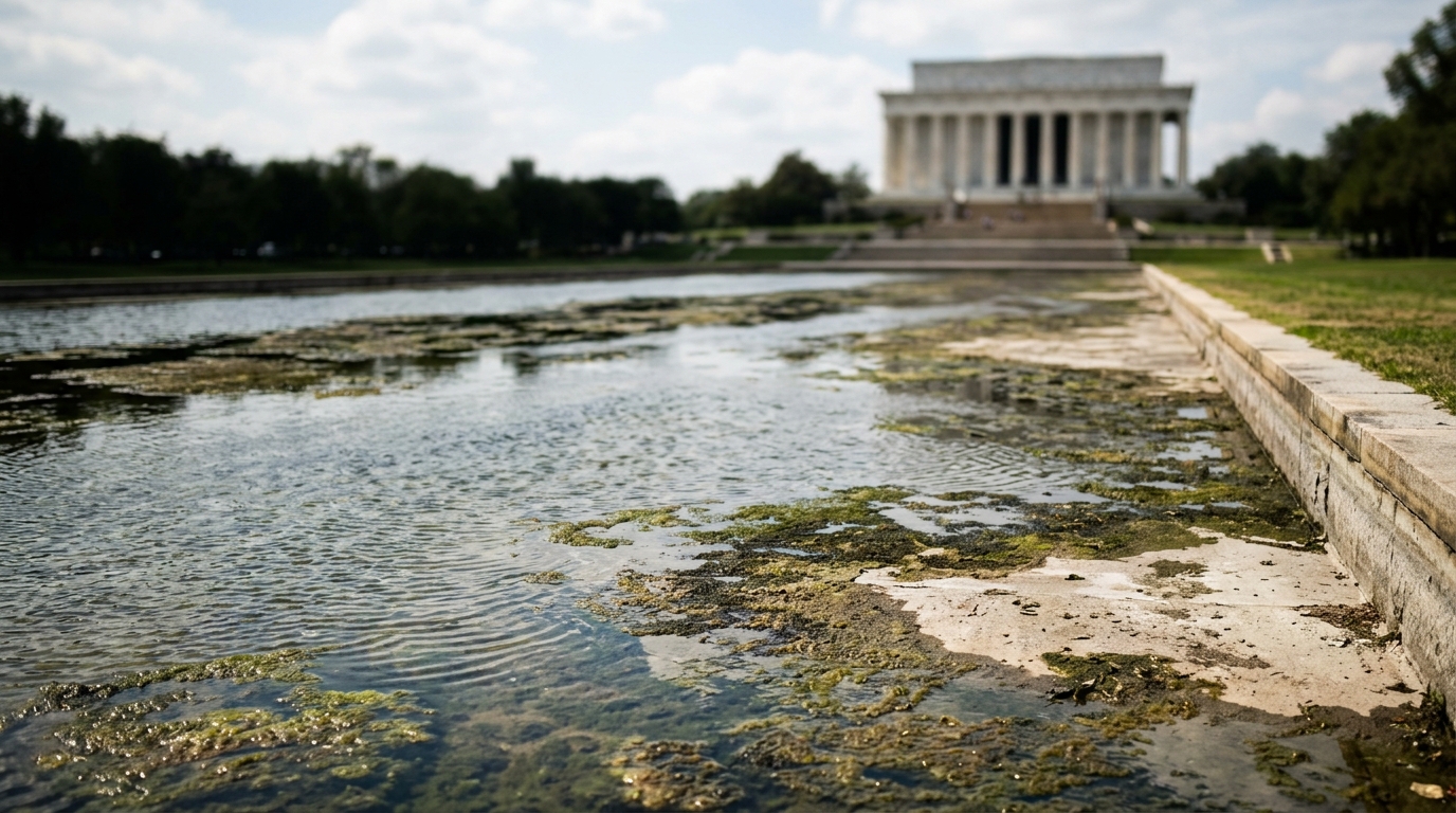 Trump blames 'vandalism' for algae-plagued Reflecting Pool woes in Washington DC