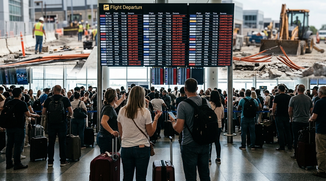 Major US airports halt flights after construction crew severs fiber optic cable