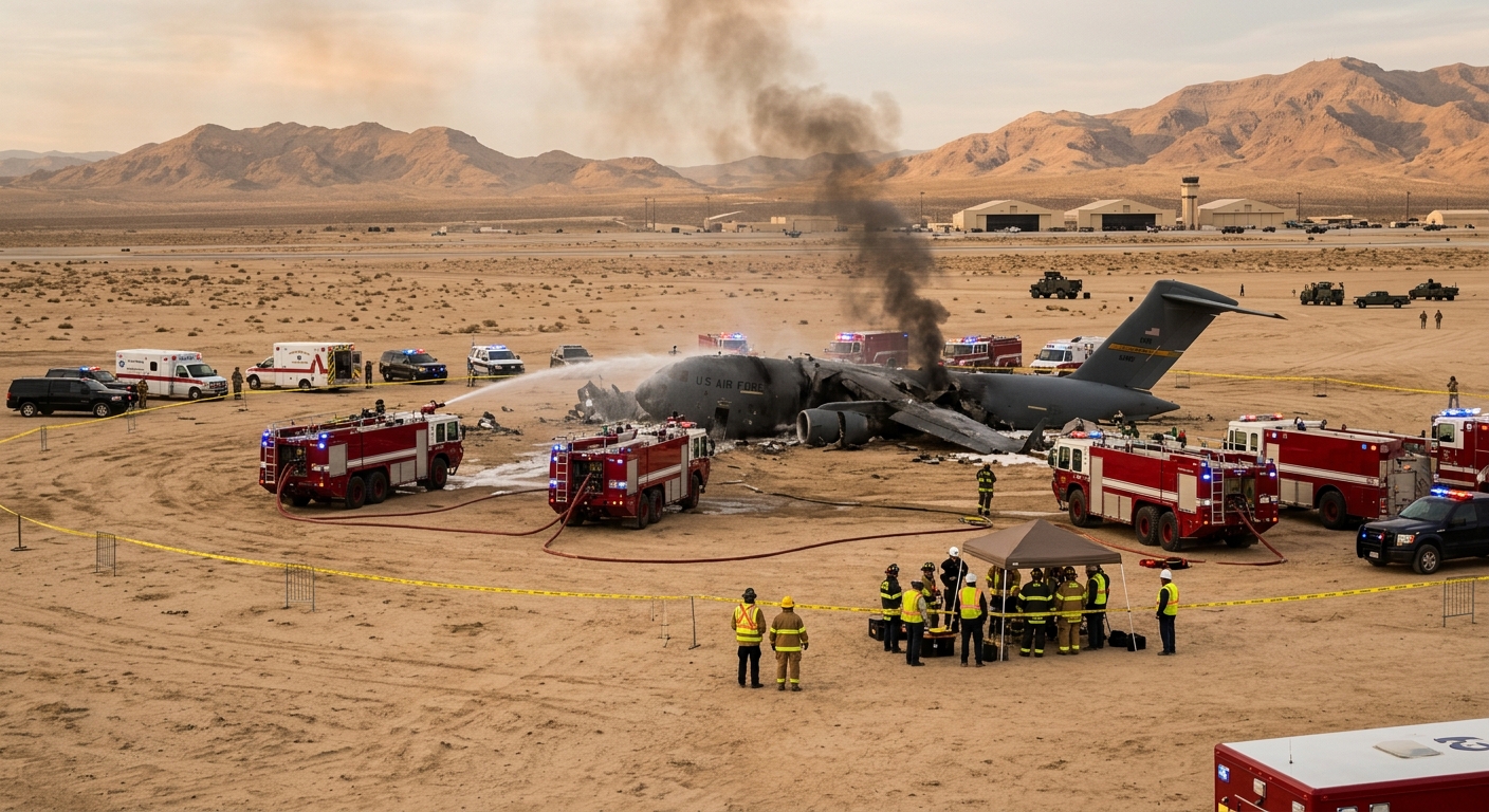 US Air Force B-52 bomber crashes shortly after takeoff at California's Edwards Air Force Base