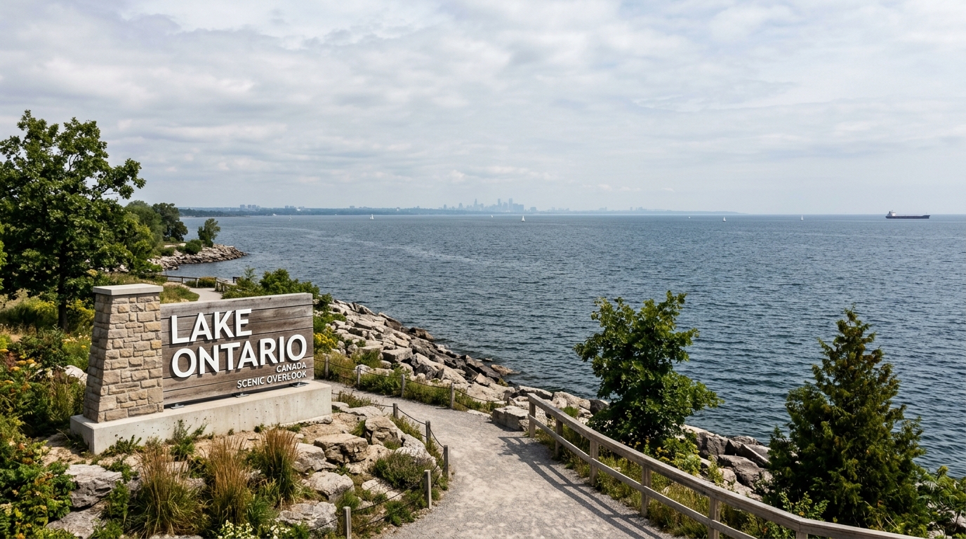 Canada erects giant ‘Lake Ontario’ sign as spat with Trump over name escalates
