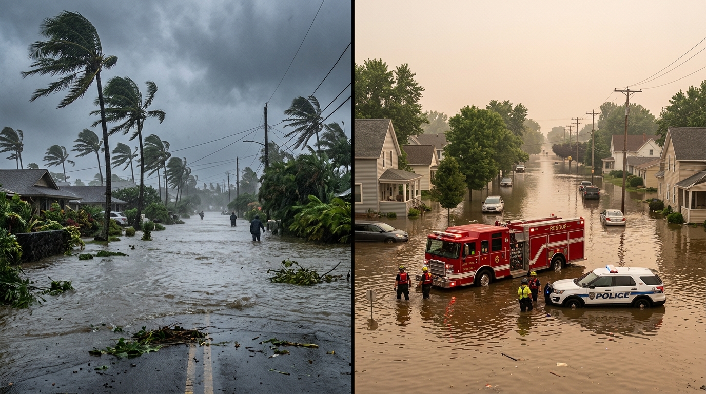 Hurricane Lala lashes Hawaii with floods, while Indiana sees deadly deluges and heat grips US