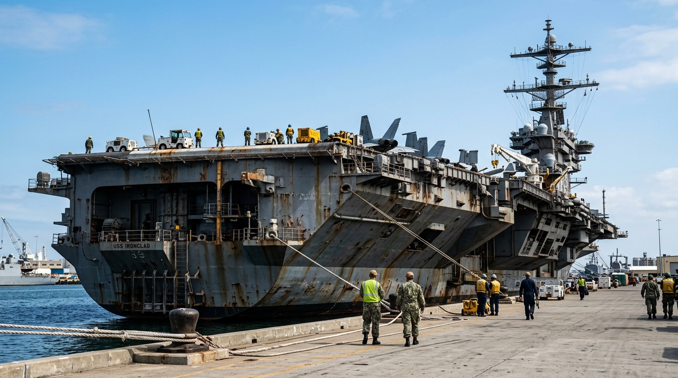 USS Abraham Lincoln Crew Returns After Marathon Deployment, Ship in "Rusty State"